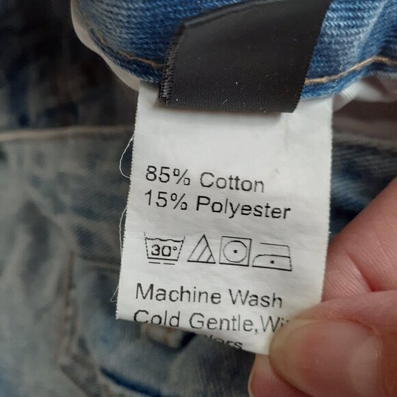 SHEIN Women's Size Small Light Wash High Rise Cut Off Distressed Jean Shorts - Picture 3 of 10